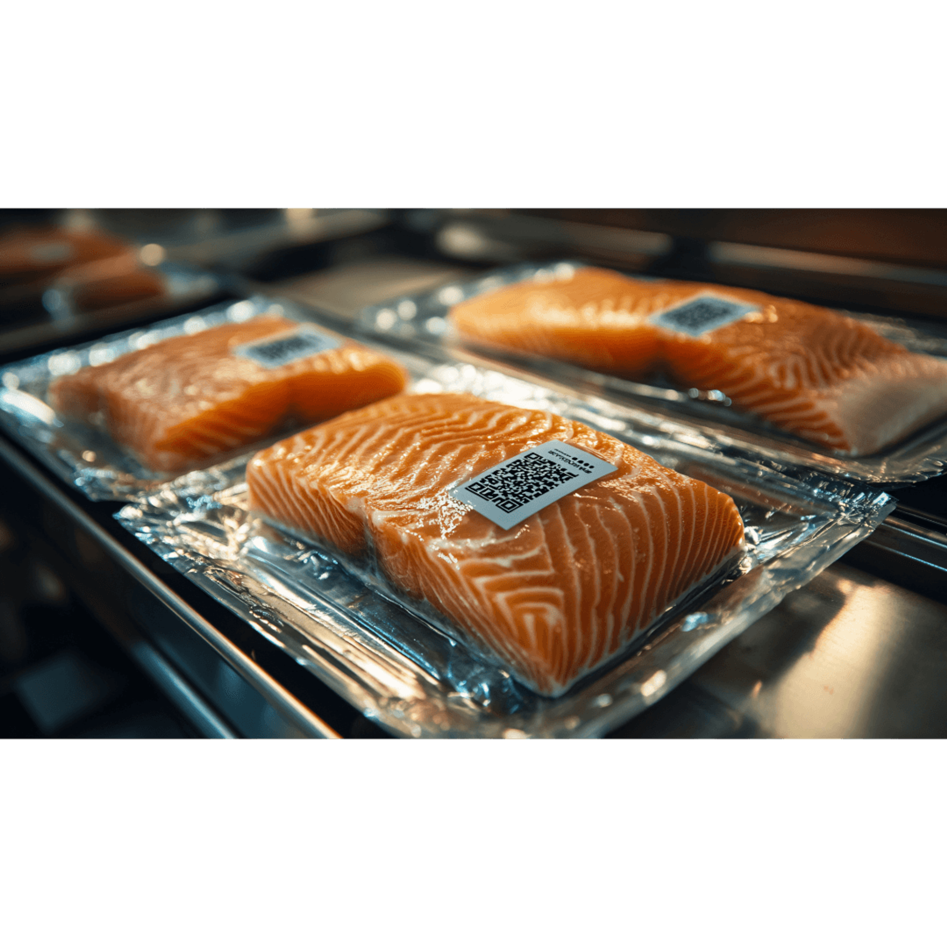 Salmon wrapped in PE Consumer Film