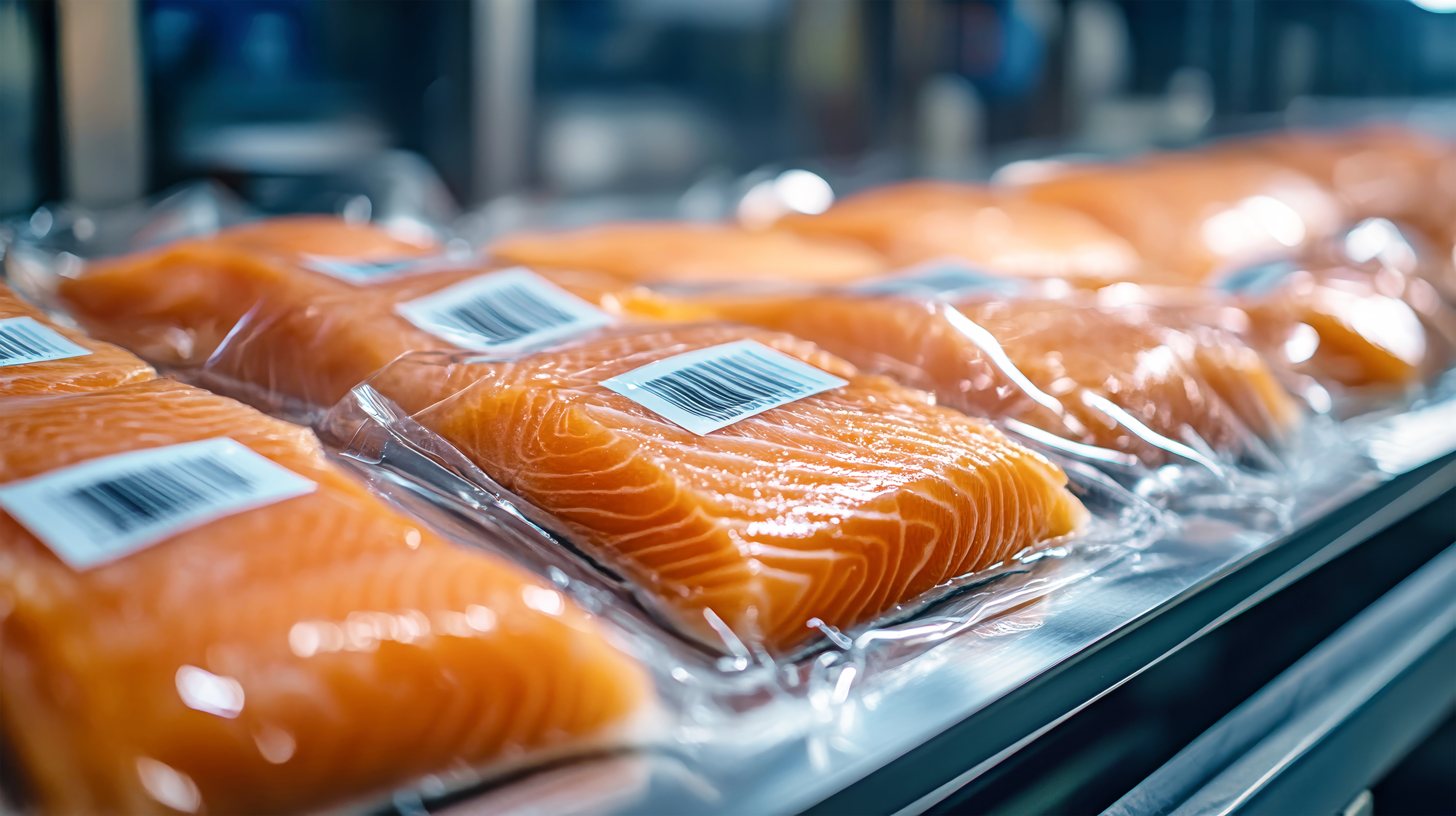 Salmon wrapped in PE Consumer Film